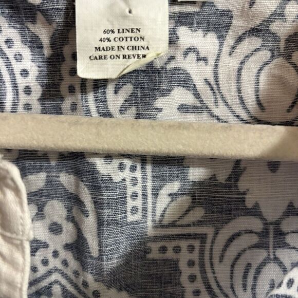 Hot Cotton Tunic Top Womens XL Multicolor Boho Artsy Print Linen Blend Blouse - Picture 8 of 9